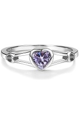 adorable silver cubic zirconia June birthstone ring for babies and kids